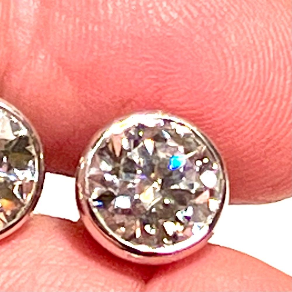 Moissonite Sterling Silver Stud Earrings
